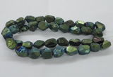 CNG1802 13*18mm - 15*20mm faceted nuggets plated quartz beads