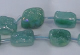 CNG2003 15.5 inches 8*12mm - 10*15mm nuggets plated quartz beads