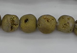 CNG2011 15.5 inches 8*10mm - 10*14mm nuggets plated druzy agate beads