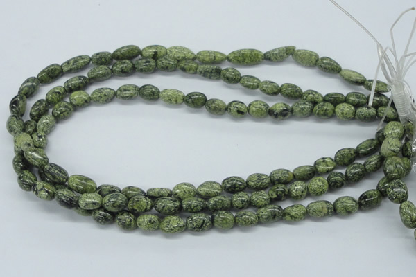 CNG215 15.5 inches 8*10mm nuggets green lace gemstone beads