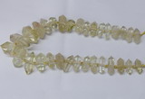 CNG2151 15.5 inches 10*25mm - 15*40mm faceted nuggets lemon quartz beads