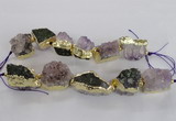 CNG2156 7.5 inches 18*25mm - 22*30mm nuggets druzy amethyst beads