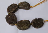 CNG2172 7.5 inches 25*35mm - 35*40mm freeform druzy agate beads