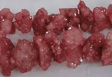 CNG2210 15.5 inches 10*14mm - 13*18mm nuggets plated druzy quartz beads