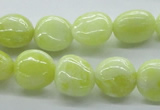 CNG223 15.5 inches 10*14mm nuggets lemon jade gemstone beads