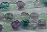 CNG226 15.5 inches 8-10mm*12-14mm nuggets fluorite gemstone beads