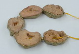 CNG2311 7.5 inches 25*35mm - 35*40mm freeform druzy agate beads