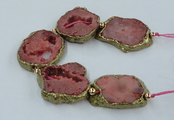 CNG2312 7.5 inches 25*35mm - 35*40mm freeform druzy agate beads