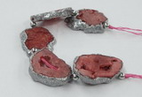 CNG2319 7.5 inches 25*35mm - 35*40mm freeform druzy agate beads