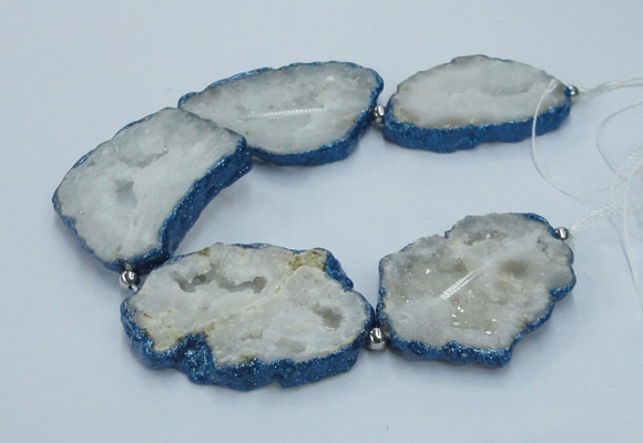 CNG2355 7.5 inches 40*50mm - 55*60mm freeform druzy agate beads