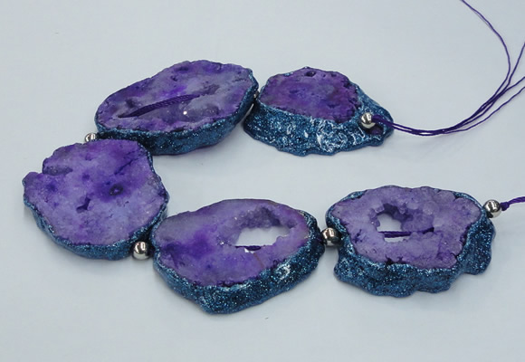 CNG2358 7.5 inches 40*50mm - 55*60mm freeform druzy agate beads