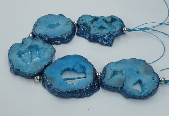 CNG2359 7.5 inches 40*50mm - 55*60mm freeform druzy agate beads