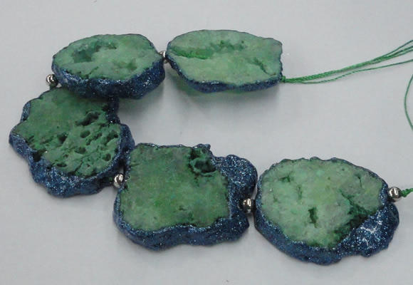 CNG2360 7.5 inches 40*50mm - 55*60mm freeform druzy agate beads