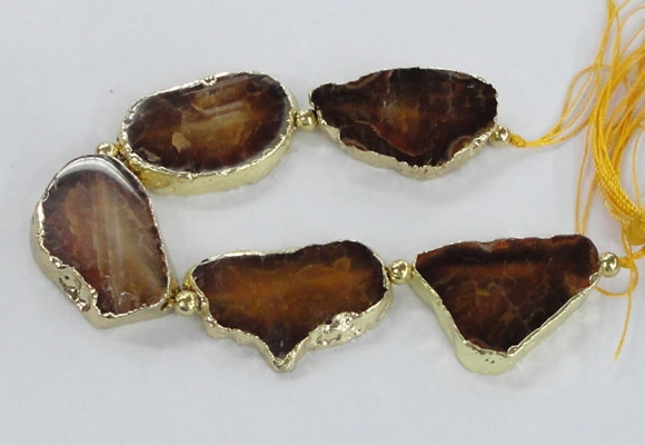 CNG2370 7.5 inches 25*45mm - 30*40mm freeform agate gemstone beads