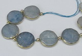 CNG2476 7.5 inches 30mm faceted coin quartz gemstone beads