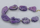 CNG2492 15.5 inches 30*40mm - 40*50mm freeform plated druzy agate beads