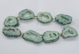 CNG2495 15.5 inches 30*40mm - 40*50mm freeform plated druzy agate beads