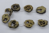 CNG2501 15.5 inches 30*40mm - 40*50mm freeform plated druzy agate beads