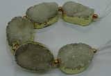 CNG2558 7.5 inches 25*35mm - 30*40mm freeform druzy agate beads