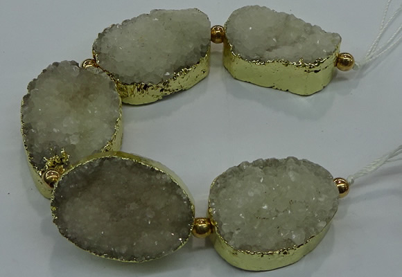 CNG2558 7.5 inches 25*35mm - 30*40mm freeform druzy agate beads