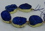 CNG2564 7.5 inches 25*35mm - 30*40mm freeform druzy agate beads