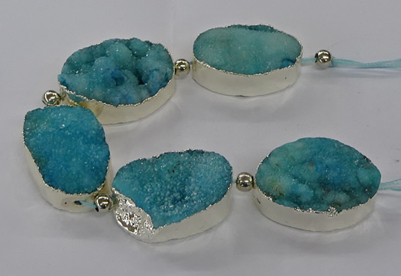 CNG2600 7.5 inches 25*35mm - 30*40mm freeform druzy agate beads