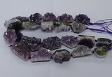 CNG2633 15.5 inches 20*24mm - 25*35mm freeform druzy amethyst beads