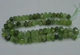 CNG2719 10*14mm - 13*18mm faceted nuggets green rutilated quartz beads