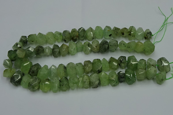 CNG2719 10*14mm - 13*18mm faceted nuggets green rutilated quartz beads