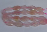 CNG2839 20*30mm - 22*35mm twisted & faceted freeform rose quartz beads