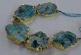 CNG2868 8 inches 35*40mm - 40*50mm freeform druzy agate beads