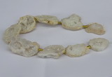 CNG2888 15.5 inches 25*30mm - 30*35mm freeform plated druzy agate beads