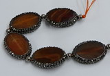 CNG2914 7.5 inches 25*35mm oval agate gemstone beads wholesale