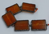 CNG2921 7.5 inches 35*45mm rectangle agate gemstone beads wholesale