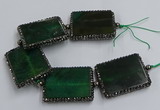 CNG2925 7.5 inches 35*45mm rectangle agate gemstone beads wholesale