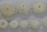 CNG2934 15.5 inches 8*10mm - 15*18mm freeform plated druzy agate beads