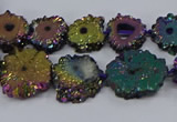 CNG2938 15.5 inches 8*10mm - 15*18mm freeform plated druzy agate beads