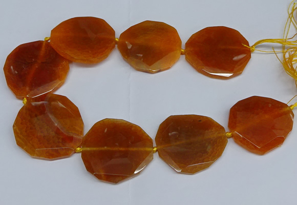 CNG2958 15.5 inches 42*45mm - 45*50mm faceted freeform agate beads