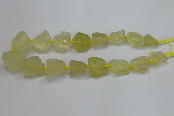 CNG3005 15.5 inches 15*20mm - 22*30mm nuggets lemon quartz beads