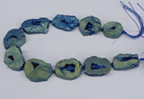 CNG3092 15.5 inches 25*30mm - 35*50mm freeform plated druzy agate beads