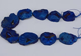 CNG3093 15.5 inches 25*30mm - 35*50mm freeform plated druzy agate beads