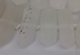 CNG3198 10*25mm - 16*40mm faceted nuggets matte white crystal beads