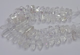 CNG3200 10*25mm - 12*45mm faceted nuggets white crystal beads