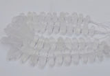 CNG3208 10*25mm - 12*45mm faceted nuggets matte white crystal beads