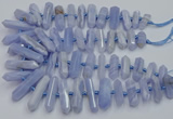 CNG3209 15.5 inches 10*25mm - 12*45mm faceted nuggets blue lace agate beads