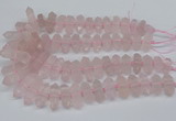 CNG3216 10*25mm - 12*50mm faceted nuggets rose quartz beads