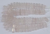 CNG3217 10*25mm - 12*50mm faceted nuggets rose quartz beads