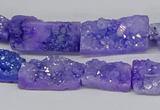 CNG3251 15.5 inches 8*15mm - 11*20mm freeform plated druzy agate beads