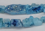 CNG3253 15.5 inches 8*15mm - 11*20mm freeform plated druzy agate beads