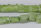 CNG3254 15.5 inches 8*15mm - 11*20mm freeform plated druzy agate beads